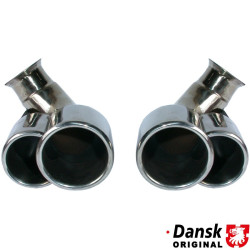 PartzBiz CE 1620703410 - ชุดท่อไอเสีย ซ้าย/ขวา สไตล์เทอร์โบ ผลิตจากสแตนเลสขัดเงา