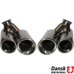 PartzBiz CE 1620703610 - ชุดท่อไอเสีย ซ้าย/ขวา สไตล์เทอร์โบ ผลิตจากสแตนเลสขัดเงา