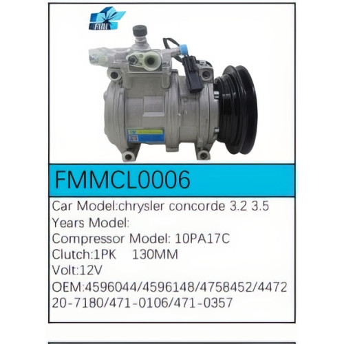 PartzBiz CE: FMMCL0006-Compressor for  Chrysler - FMMCL0006