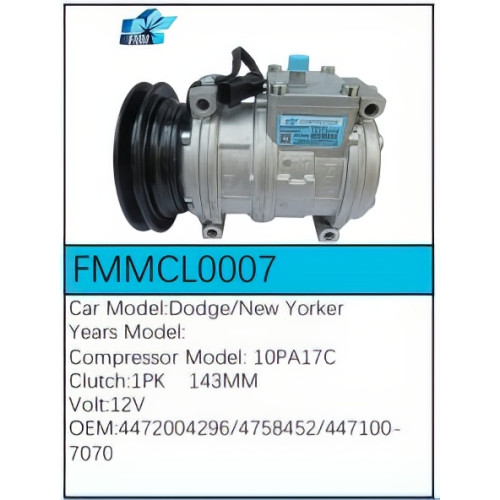 PartzBiz CE: FMMCL0007-Compressor for  Chrysler - FMMCL0007