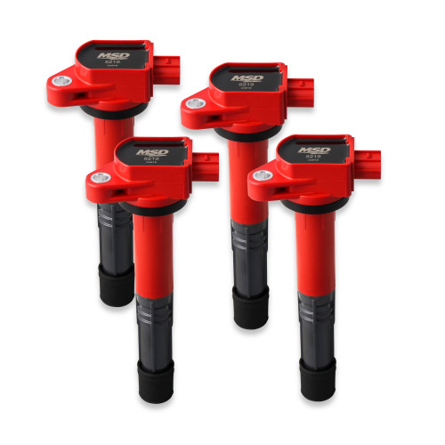 PartzBiz CM: 82194-MSD Ignition Coil - Blaster Series - Honda/Acura 2.4L - Red - 4-Pack