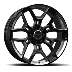 PartzBiz CM CS45-295512-BS - Carroll Shelby Wheels CS45 - 20 x 9 in. - 6 x 135  12mm Offset - Black w/Chrome Powder Inserts