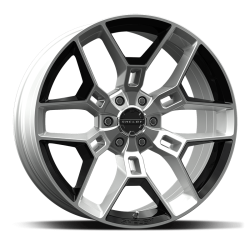PartzBiz CM CS45-295512-CP - Carroll Shelby Wheels CS45 - 20 x 9 in. - 6 x 135  12mm Offset - Chrome Powder with Black Inserts