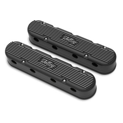 PartzBiz CM 241-172 - Holley 2-Piece Vintage Series Valve Cover - Gen III/IV LS - Satin Black Machined