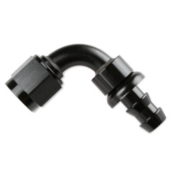 PartzBiz CM 209006-BL - Mr. Gasket -6 AN 90 Degree Push-On Hose Ends - Black