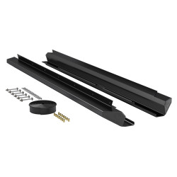PartzBiz CM 4637310 - JK 4dr: RockGuard Aluminum Rock Slider Kit - Powder Coat