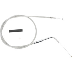 PartzBiz HD 0651-0622 - Braided Stainless Idle Cable 52” 90 Degree 4 3/4” Harley 96-17 Big Twin Cam XL