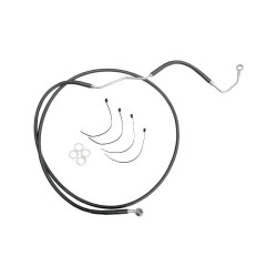 PartzBiz HD 1741-2557 - +2” 40 7/8”  Extended Length Black Vinyl Upper Brake Line Kit Harley Dyna 00-05