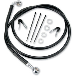 PartzBiz HD 1741-2585 - +10” 56 7/8”  Extended Black Vinyl Upper Brake Line Kit Harley Dyna Softail 84-05