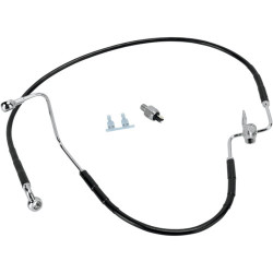 PartzBiz HD 1741-2945 - 43 5/8” Standard Length  Black Vinyl Brake Rear Line Kit Harley Softail 08-10