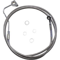 PartzBiz HD 1741-3996 - +4” 68 1/2” Extended Length Black Vinyl Upper Brake Line Harley Touring 14+ ABS