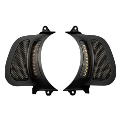PartzBiz HD CD-RG-V-AW2-BB - Custom Dynamics Black Vent Insert w/ LED Lights Harley Road Glide FLTR 15-19