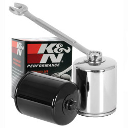 PartzBiz HD KN-171C - K&N Chrome Wrench Off Performance Oil Filter Harley Softail Touring Dyna 99-20