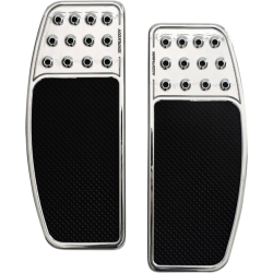PartzBiz HD DS16211050 - Accutronix FBF01-DOC Chrome Knurled Drilled Front Floorboards Harley 84-Up