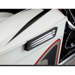 PartzBiz HD AN03-546 - Arlen Ness 03-546 Black Deep Cut Saddlebag Latch Hinge Covers for Harley 14-21