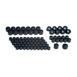 PartzBiz HD KA2465 - Kuryakyn 2465 Kool Kaps Black Bolt Covers Caps Engine Kit M8 Eight FLH & Softail