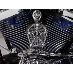 PartzBiz HD LEN-FXD-05-CH - LeNale Engineering Chrome Engine Cooling Fan 92-17 Harley Softail Dyna Models